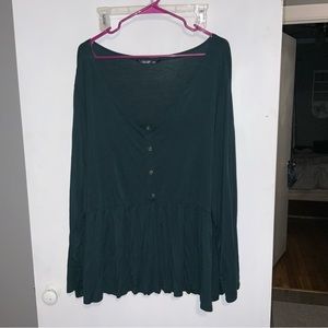 Deep green empire waist top